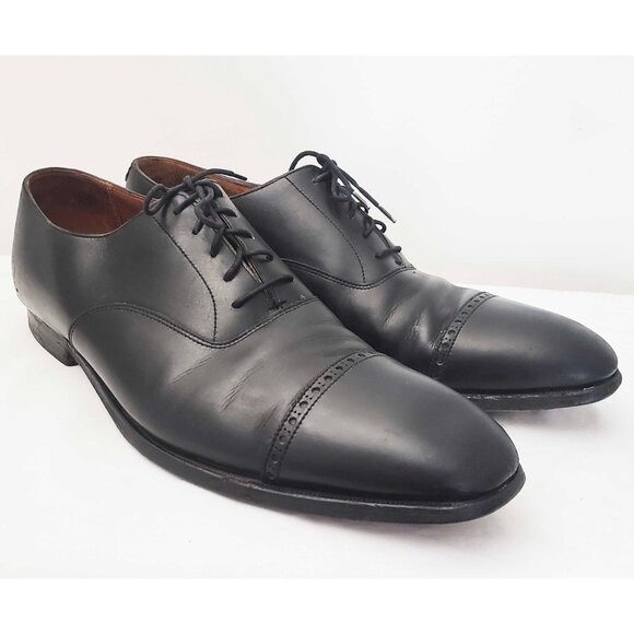 Polo Ralph Lauren Mens Black Lace Up Cap Toe Oxford Shoes 12 D main image 4